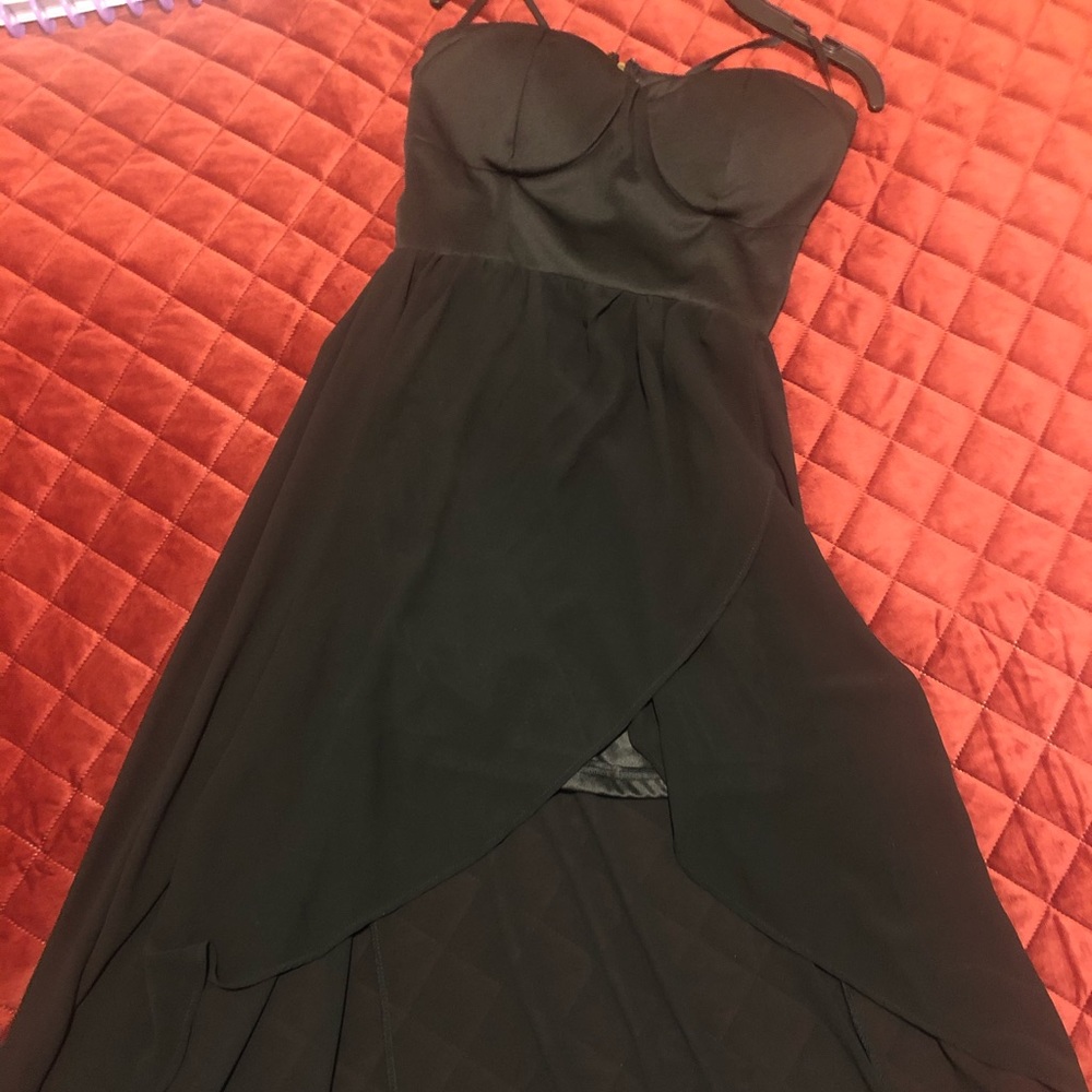 Black Strapless high low dress